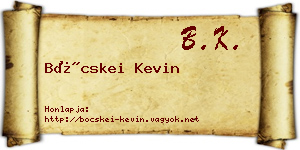 Böcskei Kevin névjegykártya