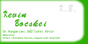 kevin bocskei business card